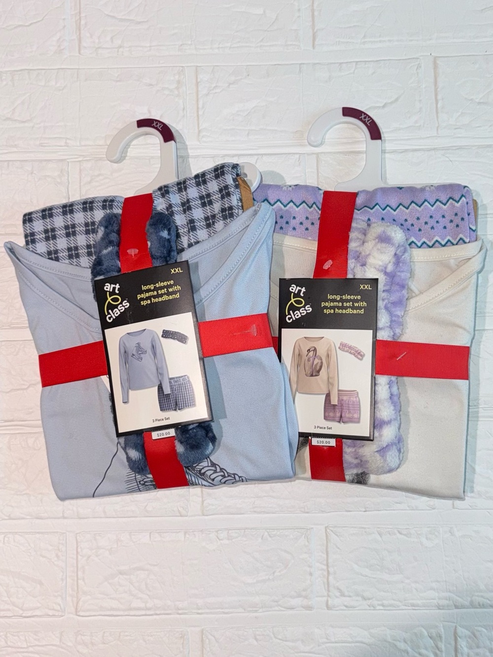 2 NEW art class Girls Blue skate & Lavender swan Pajama 3pc Sets XXL (16/18)